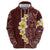 Oxblood Tropical Plumeria With Galaxy Polynesian Art Hoodie