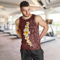 Oxblood Tropical Plumeria With Galaxy Polynesian Art Men Tank Top LT14 Oxblood - Polynesian Pride
