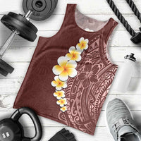 Oxblood Tropical Plumeria With Galaxy Polynesian Art Men Tank Top LT14 - Polynesian Pride