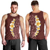 Oxblood Tropical Plumeria With Galaxy Polynesian Art Men Tank Top LT14 - Polynesian Pride