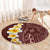 Oxblood Tropical Plumeria With Galaxy Polynesian Art Round Carpet