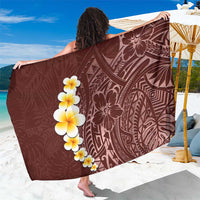 Oxblood Tropical Plumeria With Galaxy Polynesian Art Sarong LT14 One Size 44 x 66 inches Oxblood - Polynesian Pride