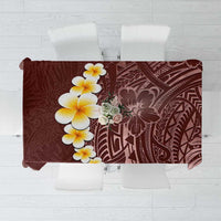 Oxblood Tropical Plumeria With Galaxy Polynesian Art Tablecloth LT14 Oxblood - Polynesian Pride