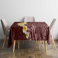 Oxblood Tropical Plumeria With Galaxy Polynesian Art Tablecloth LT14 - Polynesian Pride