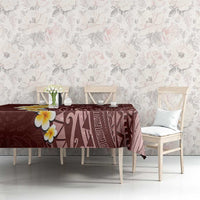 Oxblood Tropical Plumeria With Galaxy Polynesian Art Tablecloth LT14 - Polynesian Pride