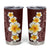 Oxblood Tropical Plumeria With Galaxy Polynesian Art Tumbler Cup