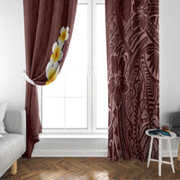 Oxblood Tropical Plumeria With Galaxy Polynesian Art Window Curtain LT14 - Polynesian Pride