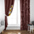 Oxblood Tropical Plumeria With Galaxy Polynesian Art Window Curtain