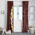 Oxblood Tropical Plumeria With Galaxy Polynesian Art Window Curtain