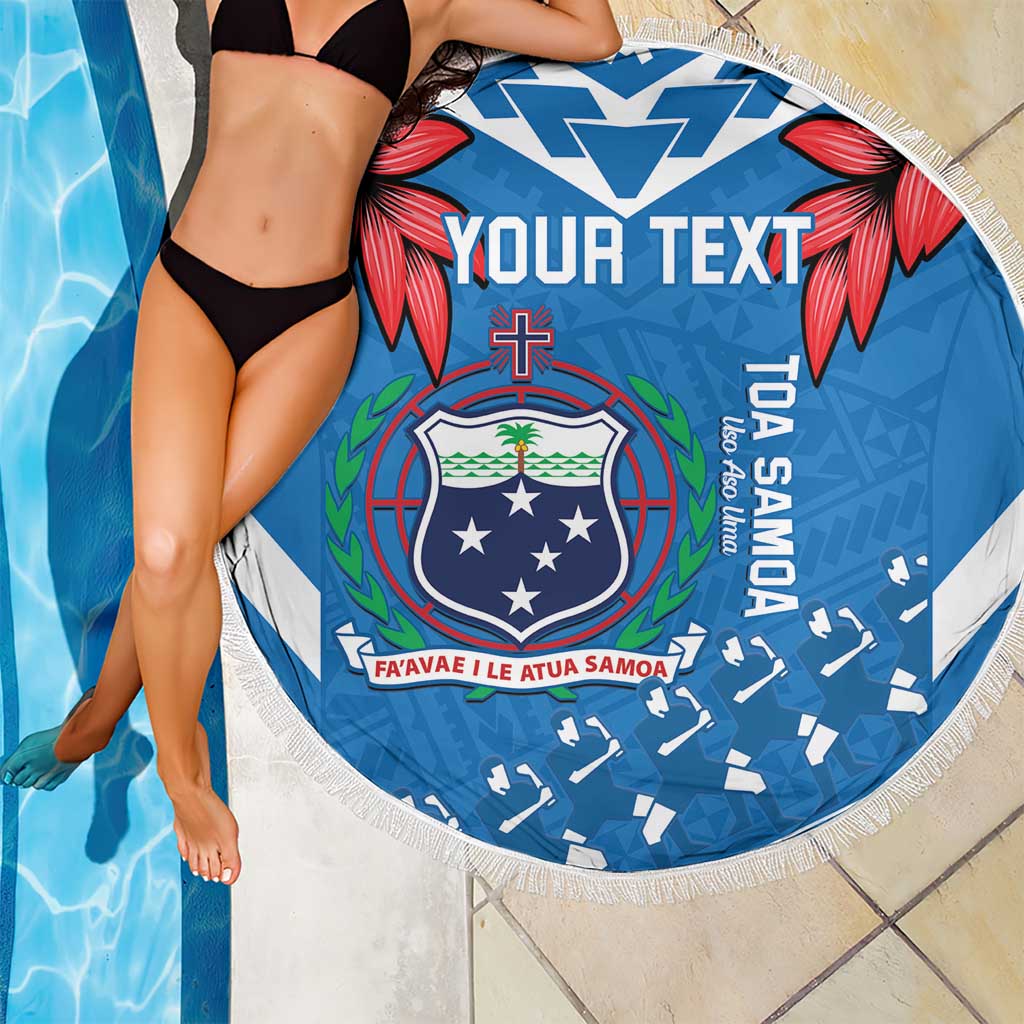 Custom Toa Samoa Rugby Beach Blanket Samoan Siva Tau Uso Aso Uma LT14 - Polynesian Pride
