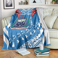 Custom Toa Samoa Rugby Blanket Samoan Siva Tau Uso Aso Uma LT14 Blue - Polynesian Pride
