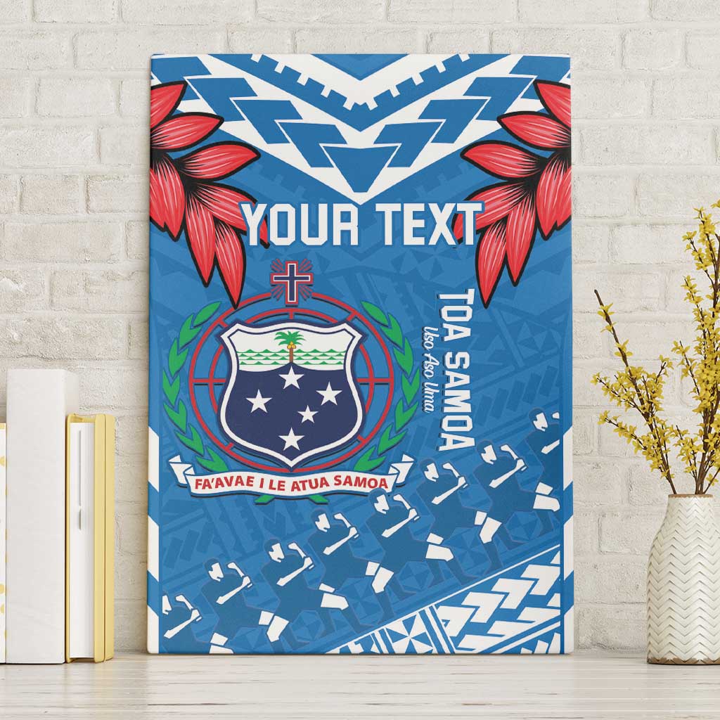 Custom Toa Samoa Rugby Canvas Wall Art Samoan Siva Tau Uso Aso Uma LT14 Without Frame Blue - Polynesian Pride