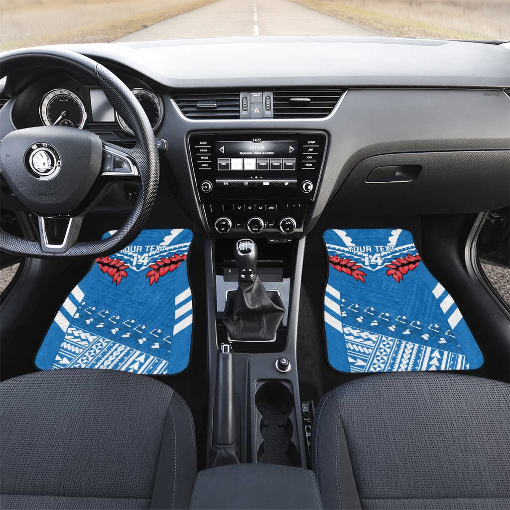 Custom Toa Samoa Rugby Car Mats Samoan Siva Tau Uso Aso Uma LT14 Set 2pcs - Front Blue - Polynesian Pride
