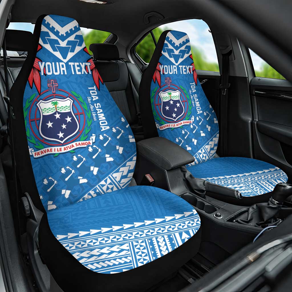 Custom Toa Samoa Rugby Car Seat Cover Samoan Siva Tau Uso Aso Uma LT14 One Size Blue - Polynesian Pride