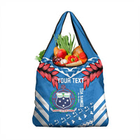 Custom Toa Samoa Rugby Grocery Bag Samoan Siva Tau Uso Aso Uma LT14 1-pack One Size Blue - Polynesian Pride