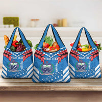 Custom Toa Samoa Rugby Grocery Bag Samoan Siva Tau Uso Aso Uma LT14 3-pack One Size Blue - Polynesian Pride