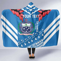 Custom Toa Samoa Rugby Hooded Blanket Samoan Siva Tau Uso Aso Uma LT14 One Size Blue - Polynesian Pride