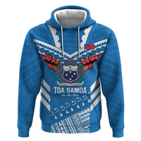 Custom Toa Samoa Rugby Hoodie Samoan Siva Tau Uso Aso Uma LT14 Pullover Hoodie Blue - Polynesian Pride