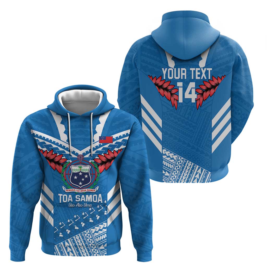 Custom Toa Samoa Rugby Hoodie Samoan Siva Tau Uso Aso Uma LT14 - Polynesian Pride