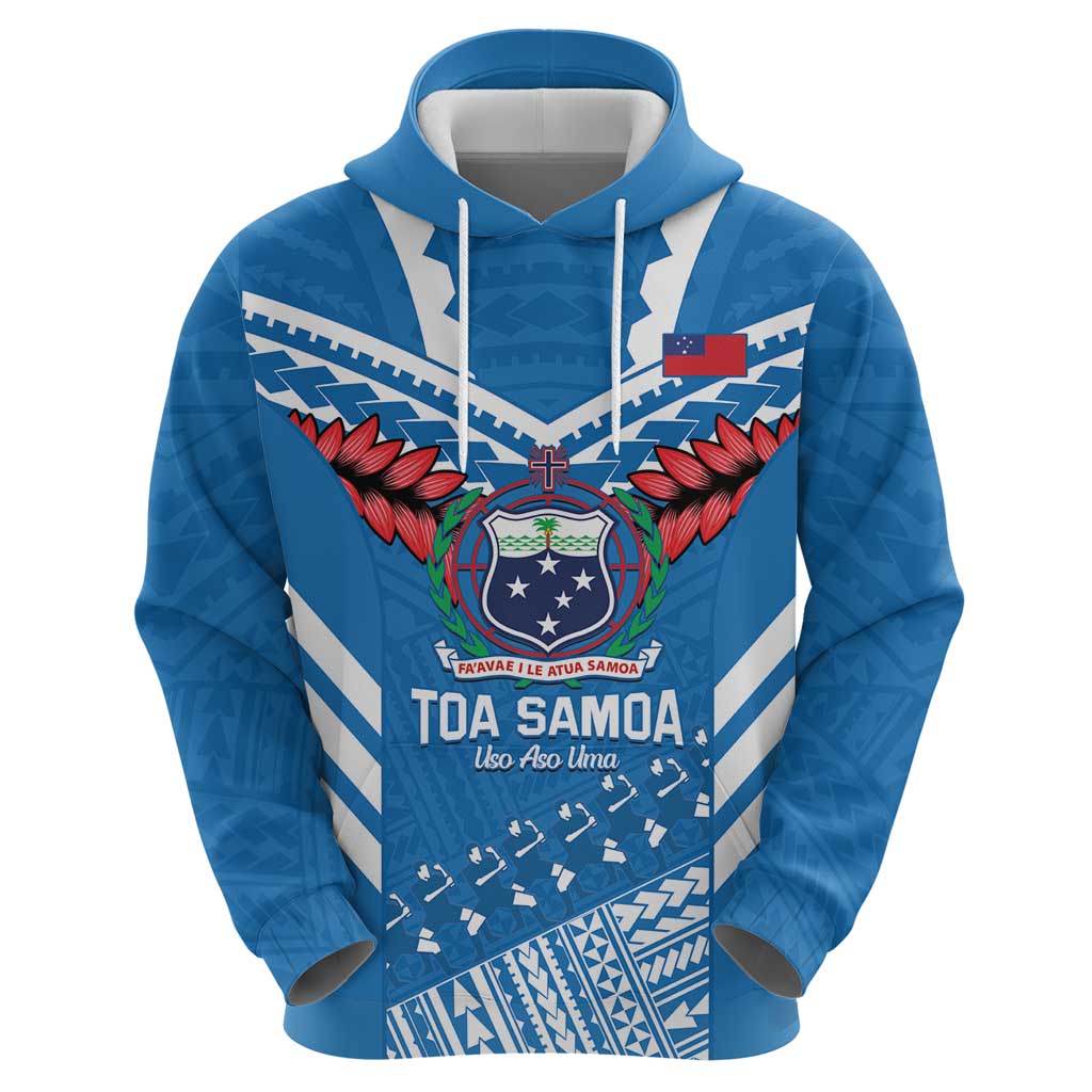 Custom Toa Samoa Rugby Hoodie Samoan Siva Tau Uso Aso Uma LT14 - Polynesian Pride
