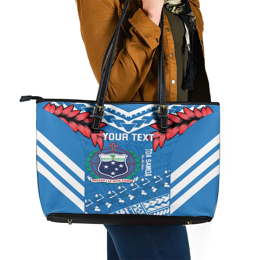 Custom Toa Samoa Rugby Leather Tote Bag Samoan Siva Tau Uso Aso Uma LT14 - Polynesian Pride
