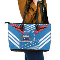 Custom Toa Samoa Rugby Leather Tote Bag Samoan Siva Tau Uso Aso Uma LT14 - Polynesian Pride