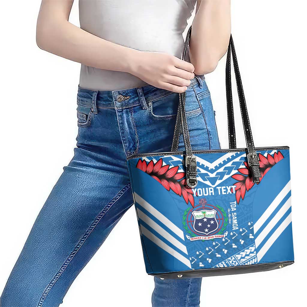 Custom Toa Samoa Rugby Leather Tote Bag Samoan Siva Tau Uso Aso Uma LT14 - Polynesian Pride