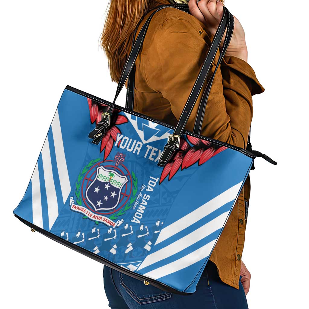 Custom Toa Samoa Rugby Leather Tote Bag Samoan Siva Tau Uso Aso Uma LT14 - Polynesian Pride