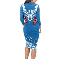 Custom Toa Samoa Rugby Long Sleeve Bodycon Dress Samoan Siva Tau Uso Aso Uma LT14 - Polynesian Pride