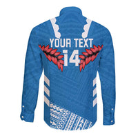 Custom Toa Samoa Rugby Long Sleeve Button Shirt Samoan Siva Tau Uso Aso Uma LT14 - Polynesian Pride