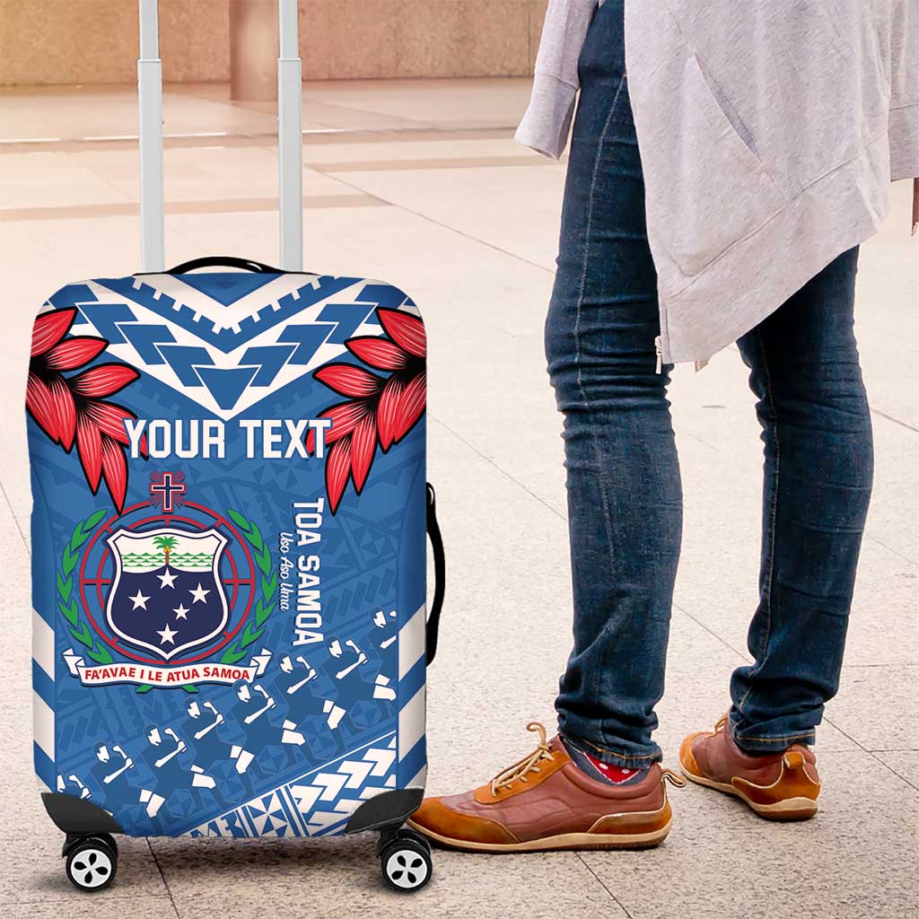 Custom Toa Samoa Rugby Luggage Cover Samoan Siva Tau Uso Aso Uma LT14 Blue - Polynesian Pride