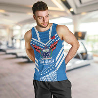 Custom Toa Samoa Rugby Men Tank Top Samoan Siva Tau Uso Aso Uma LT14 Blue - Polynesian Pride