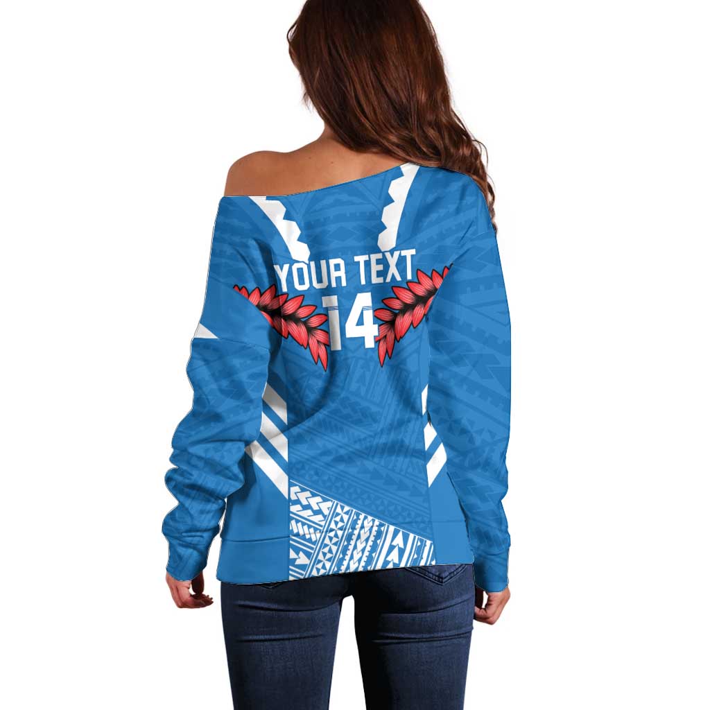 Custom Toa Samoa Rugby Off Shoulder Sweater Samoan Siva Tau Uso Aso Uma LT14 - Polynesian Pride