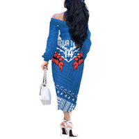 Custom Toa Samoa Rugby Off The Shoulder Long Sleeve Dress Samoan Siva Tau Uso Aso Uma LT14 - Polynesian Pride