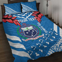 Custom Toa Samoa Rugby Quilt Bed Set Samoan Siva Tau Uso Aso Uma LT14 Blue - Polynesian Pride
