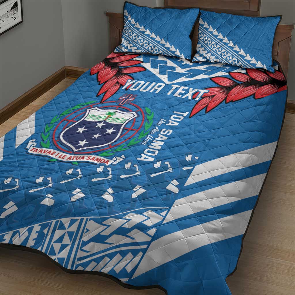 Custom Toa Samoa Rugby Quilt Bed Set Samoan Siva Tau Uso Aso Uma LT14 - Polynesian Pride