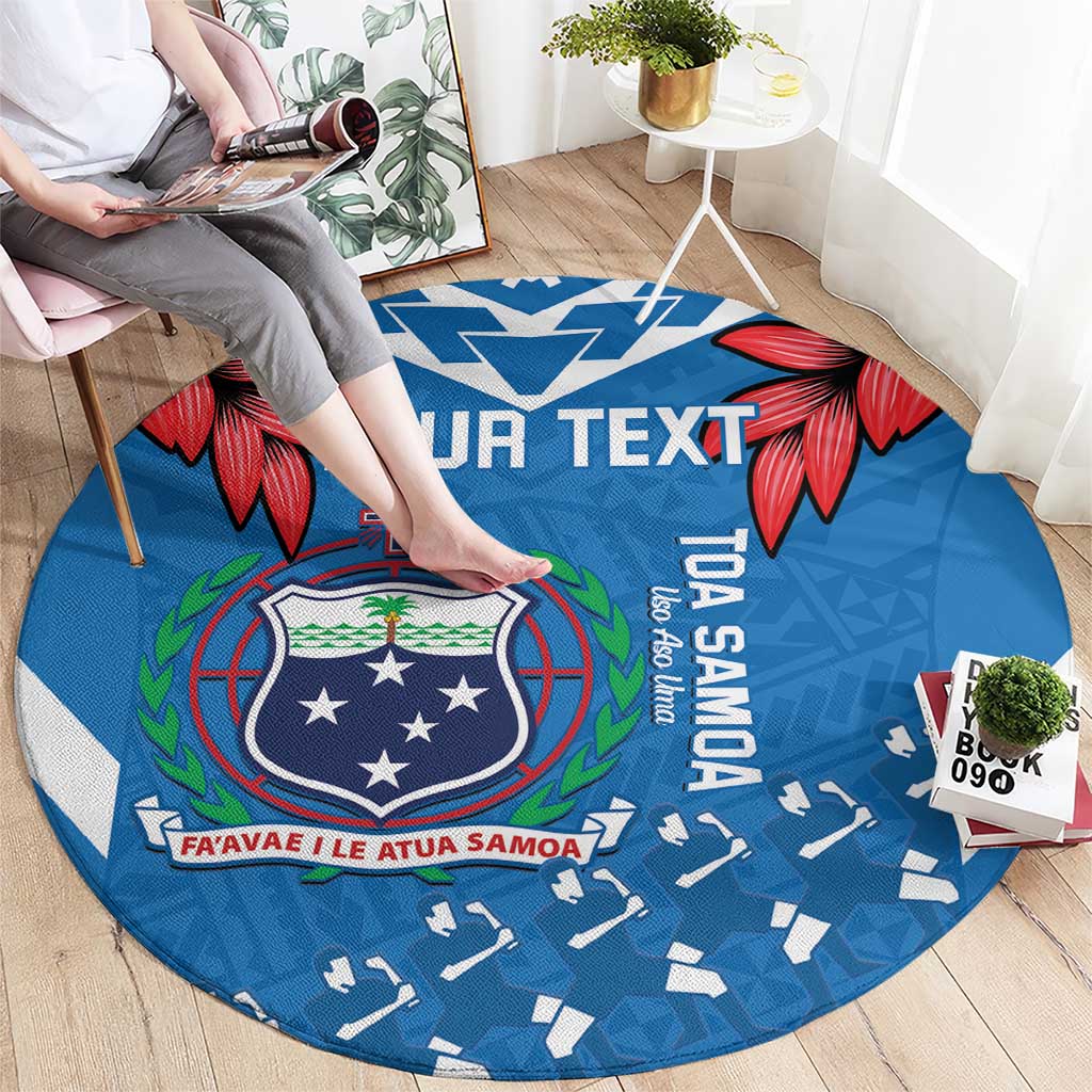 Custom Toa Samoa Rugby Round Carpet Samoan Siva Tau Uso Aso Uma LT14 - Polynesian Pride