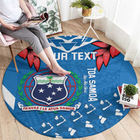 Custom Toa Samoa Rugby Round Carpet Samoan Siva Tau Uso Aso Uma LT14 - Polynesian Pride