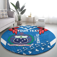 Custom Toa Samoa Rugby Round Carpet Samoan Siva Tau Uso Aso Uma LT14 - Polynesian Pride