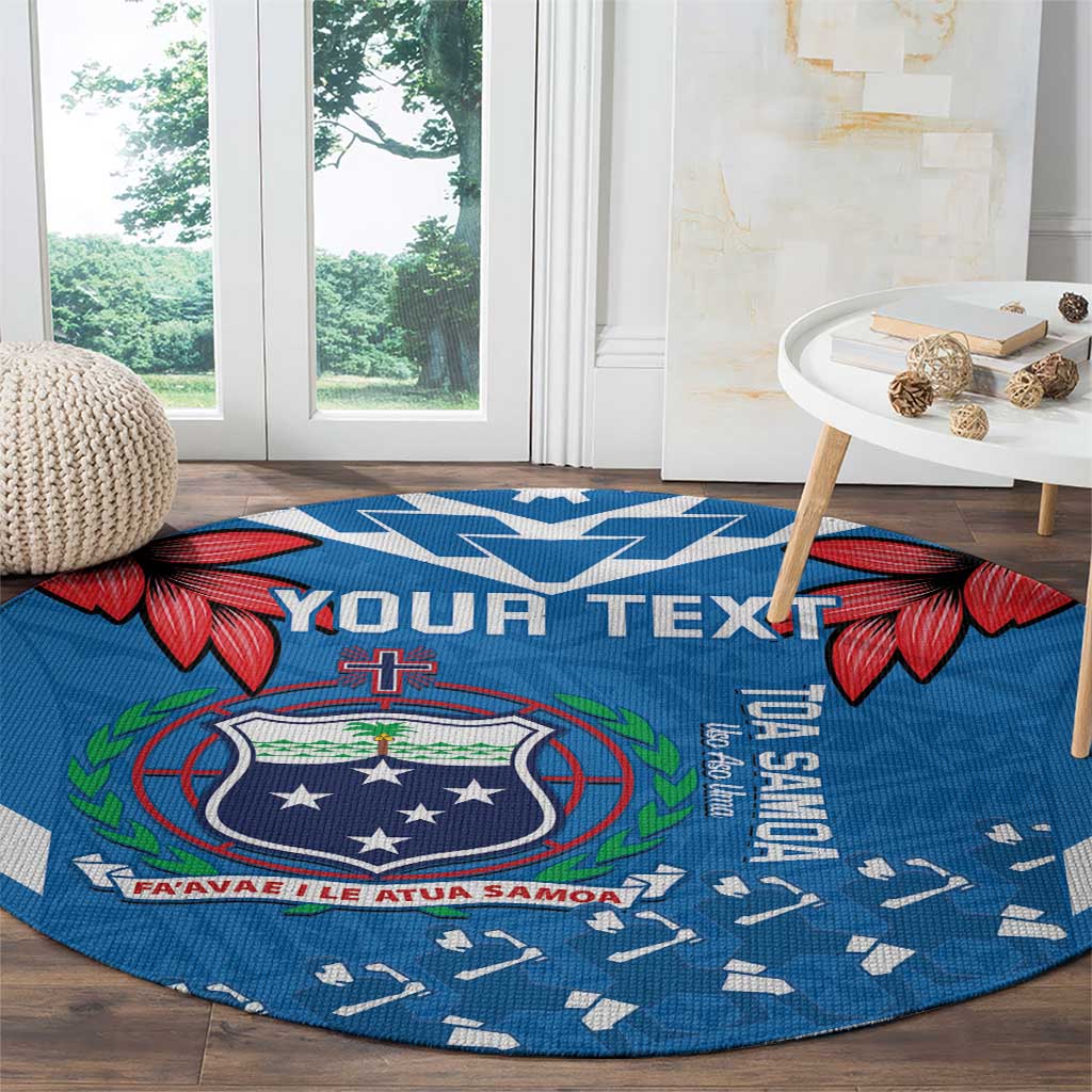Custom Toa Samoa Rugby Round Carpet Samoan Siva Tau Uso Aso Uma LT14 - Polynesian Pride