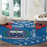 Custom Toa Samoa Rugby Round Carpet Samoan Siva Tau Uso Aso Uma LT14 - Polynesian Pride