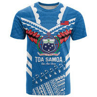 Custom Toa Samoa Rugby T Shirt Samoan Siva Tau Uso Aso Uma LT14 Blue - Polynesian Pride