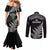 New Zealand Silver Fern Rugby Couples Matching Mermaid Dress and Long Sleeve Button Shirts Go All Black 2023 World Cup LT14 - Polynesian Pride