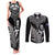 New Zealand Silver Fern Rugby Couples Matching Tank Maxi Dress and Long Sleeve Button Shirts Go All Black 2023 World Cup LT14 Black - Polynesian Pride