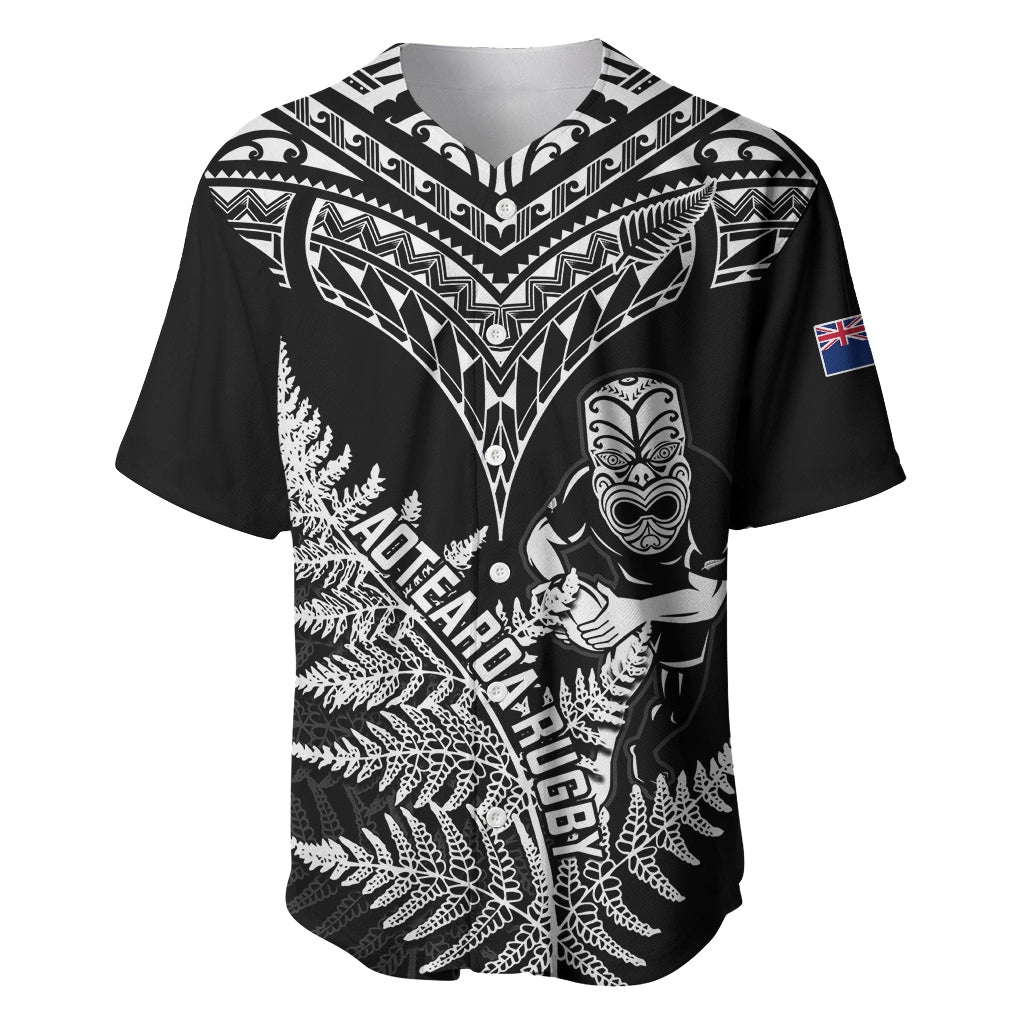 Personalised New Zealand Silver Fern Rugby Baseball Jersey Go All Black 2023 World Cup LT14 Black - Polynesian Pride