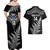 Personalised New Zealand Silver Fern Rugby Couples Matching Off Shoulder Maxi Dress and Hawaiian Shirt Go All Black 2023 World Cup LT14 - Polynesian Pride