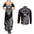 Personalised New Zealand Silver Fern Rugby Couples Matching Summer Maxi Dress and Long Sleeve Button Shirts Go All Black 2023 World Cup LT14 - Polynesian Pride