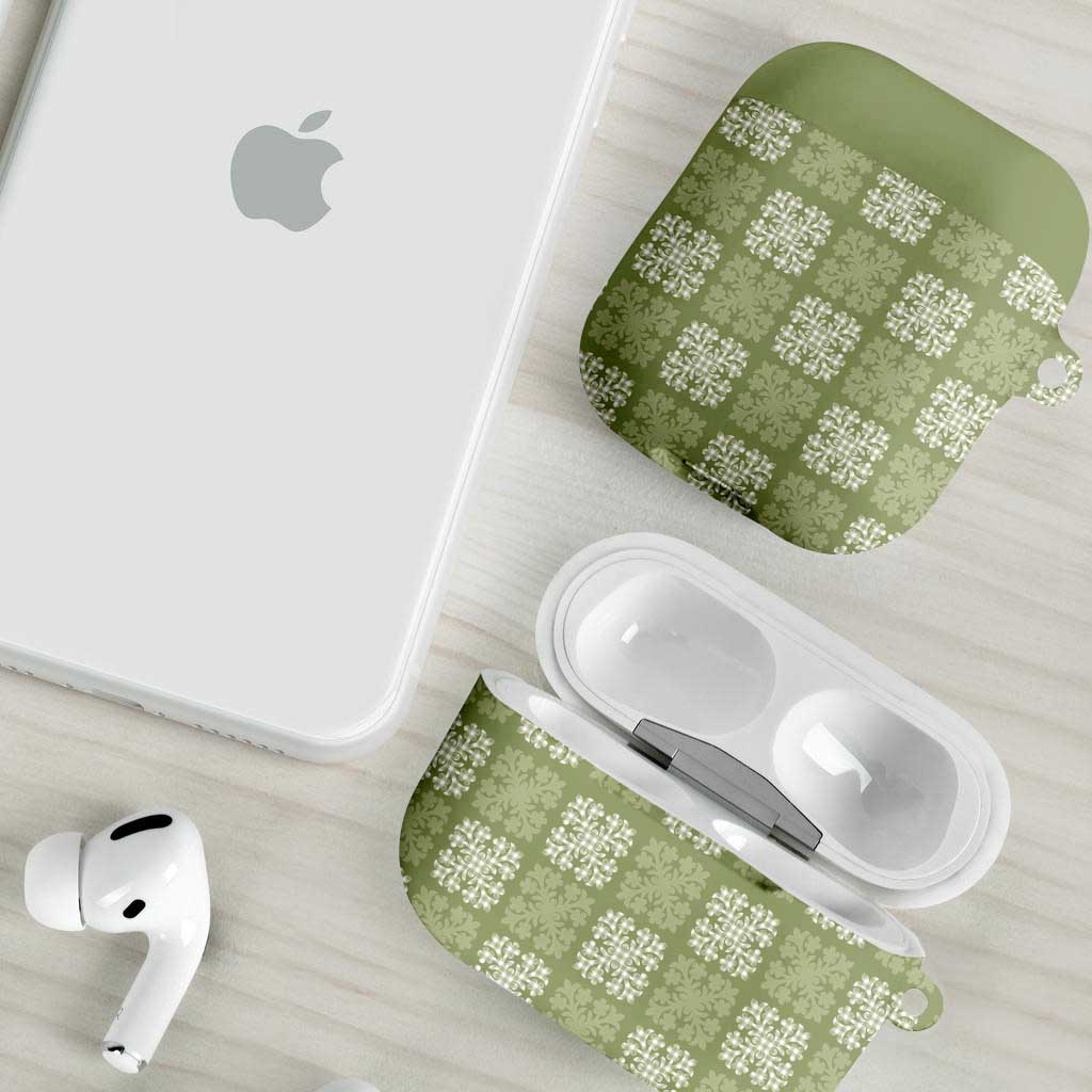 Vesuvian Green Palaka Quilt Hawaii AirPods Case Traditional Hawaii-plaid Pattern LT14 - Polynesian Pride