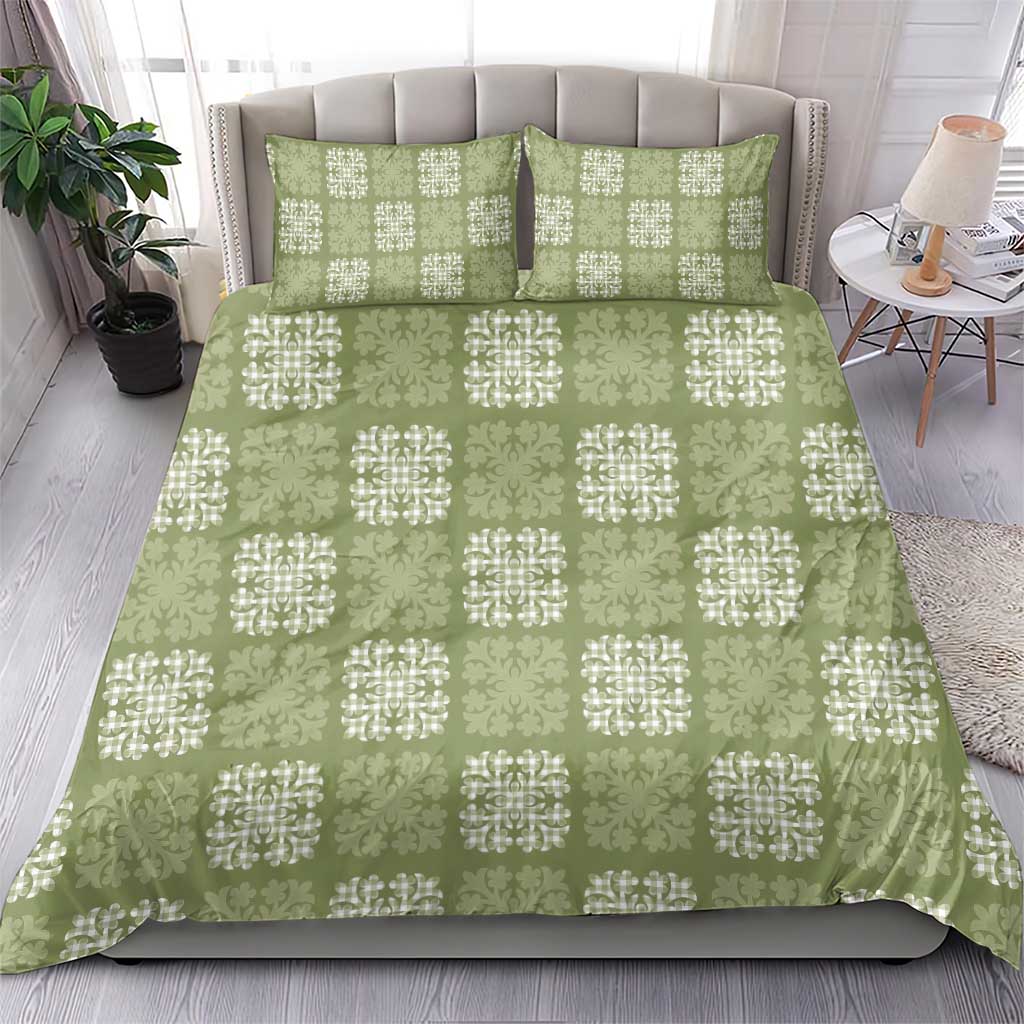 Vesuvian Green Palaka Quilt Hawaii Bedding Set Traditional Hawaii-plaid Pattern LT14 - Polynesian Pride