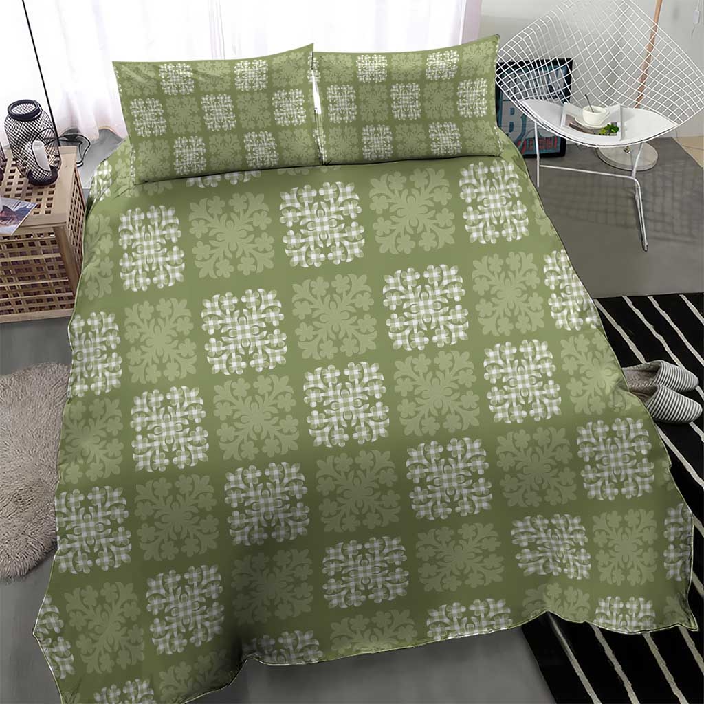 Vesuvian Green Palaka Quilt Hawaii Bedding Set Traditional Hawaii-plaid Pattern LT14 - Polynesian Pride
